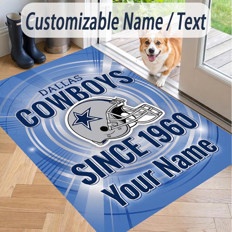 Custom Text Printed Rug Dallas Cowboys Non Slip Floor Carpet For Home Room Decor