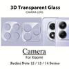 3Pcs High Definition 3D Lens Film Protector for Xiaomi Redmi Note 14 13 Pro Plus+ 4G 5G Camera Tempered Glass Cover Full Protect