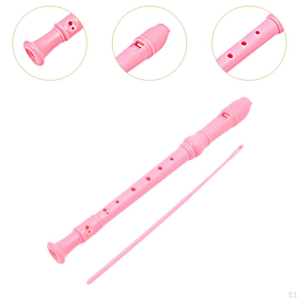 8 Hole Soprano Recorder Compact Gift Flute for Beginners Amateurs pink
