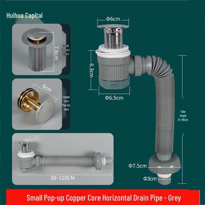Conjunto de desagüe horizontal universal para lavabos