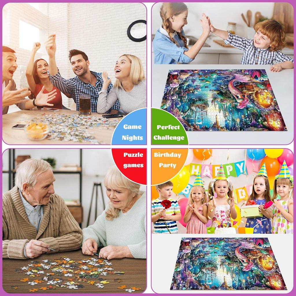 150/300/500/1000 Pieces Puzzle for Adults Sea Siren Mermaid Jigsaw Puzzle Difficult Challenging Puzzles for Birthday Gift