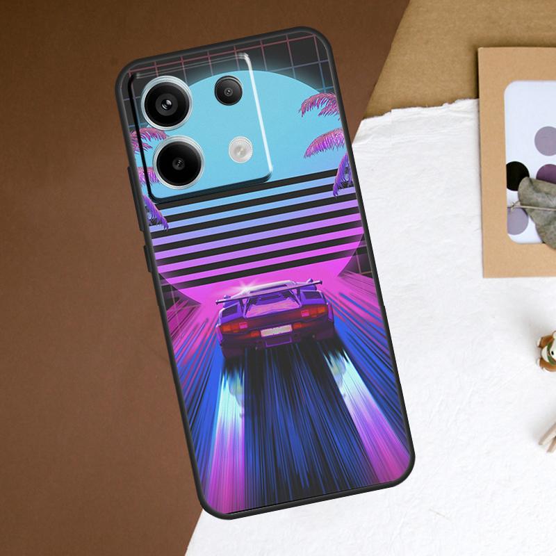Neon Retrowave 80s Vintage Art Case For Redmi Note 13 Pro Plus 9 10 11 12 Pro 9S 10S 11S 12S Cover For Redmi 12 C 10C 13C