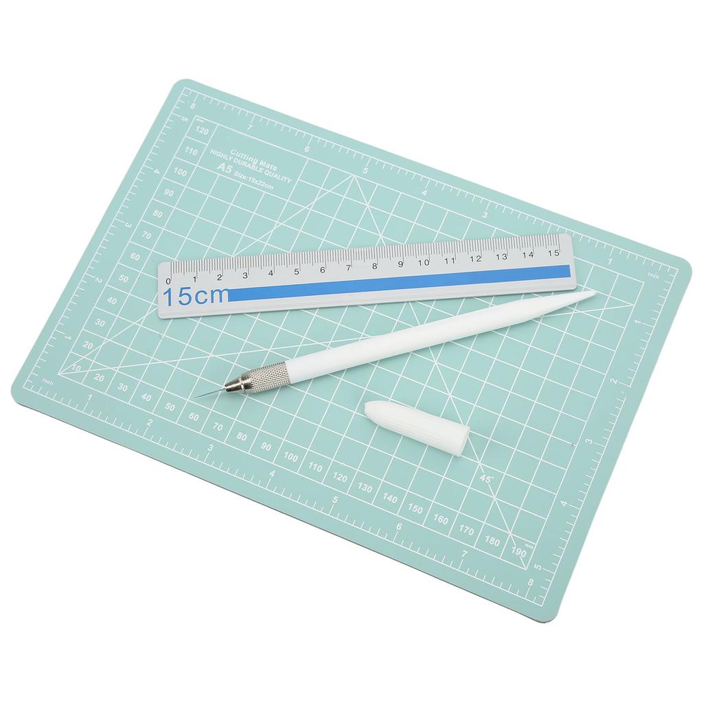 Exacto Knife Set Portable DIY Hand Account Art Craft Engraving Pen Knife A5 Cutting Pad Aluminum Ruler 12 Blades Set