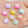 20Pcs New Cute Resin Mini Colored Envelope Series Flat Back  Manicure Parts Embellishments For Hair Bows Accessorie