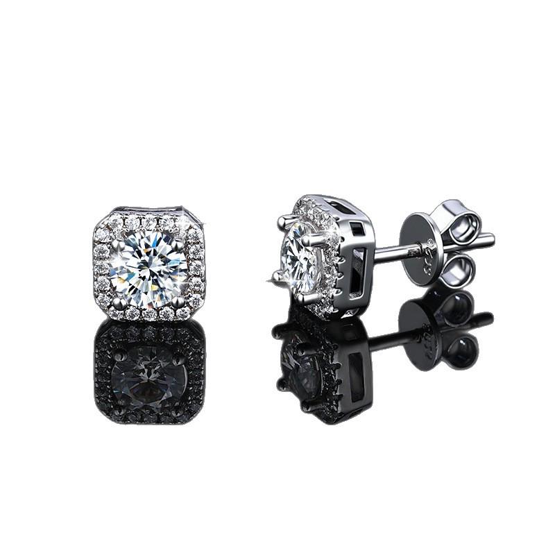 Sternenhimmel Moissanit Ohrringe: High-End S925 Sterlingsilber mit Vier-Krappen-Design