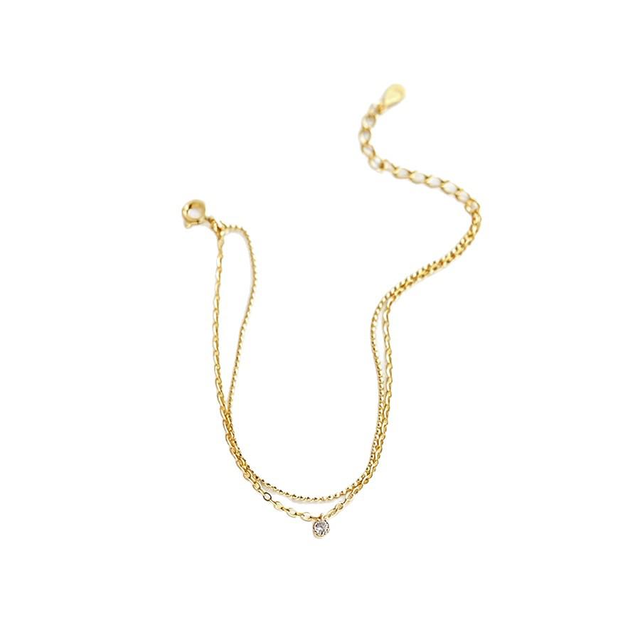 S925 Sterling Silver Double-Layer K Gold-Plated Bracelet for Girls - Exquisite Stackable Jewelry, 2026 New Style