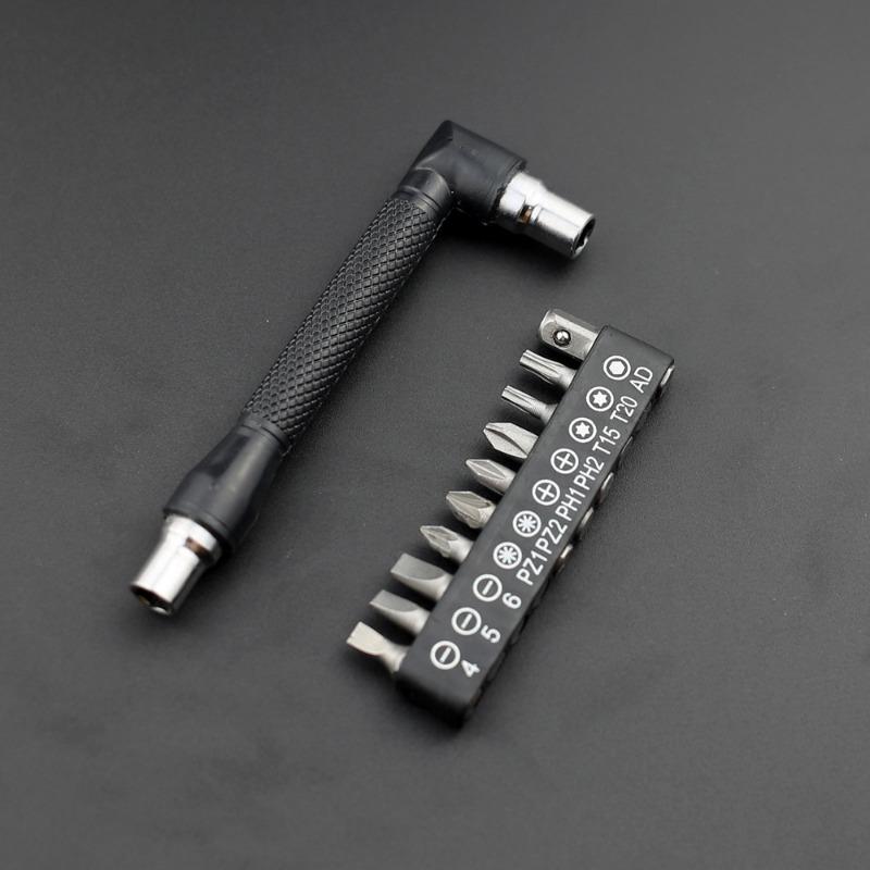 1SET 7-character L-shaped ratchet wrench batch set quick sleeve tool screwdriver 1/4 inch small space