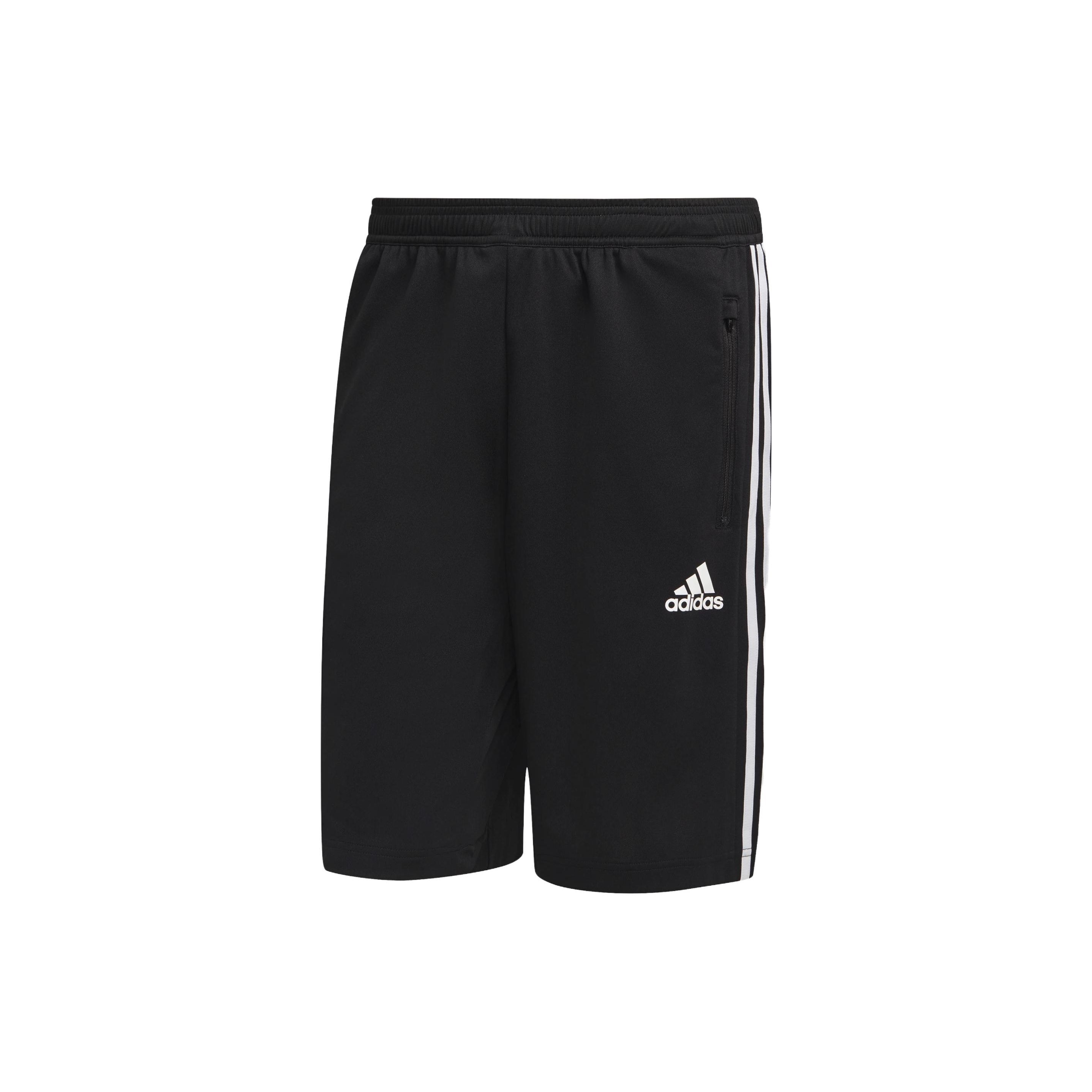 

Adidas Solid Color Logo Letter Stripe Print Elastic Waist Straight Leg Shorts Men Shorts Black H20839 M
