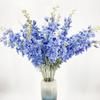 2 Fork Flocking Delphinium Flower Branch Silk Artificial Flowers for Home Wedding Hotel Decoration Fleur Artificielle 1PC Flower
