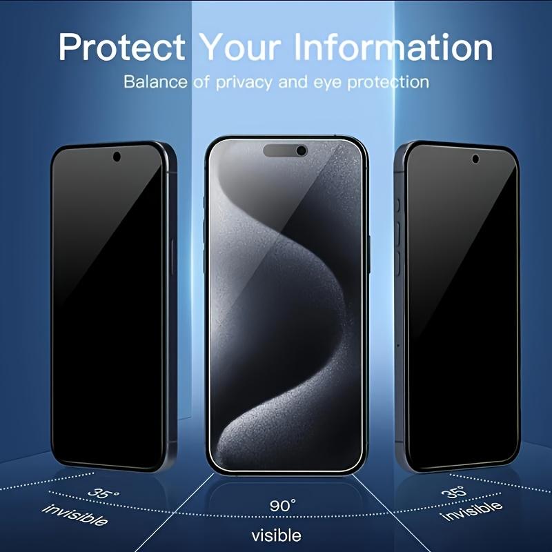 4pcs Easy to Install Privacy Tempered Glass For iPhone 17 Pro Max/17 Air/16/15/14/13/12/11/16e/Plus/Mini/X/XR/XS Max/7/8/SE2/SE32