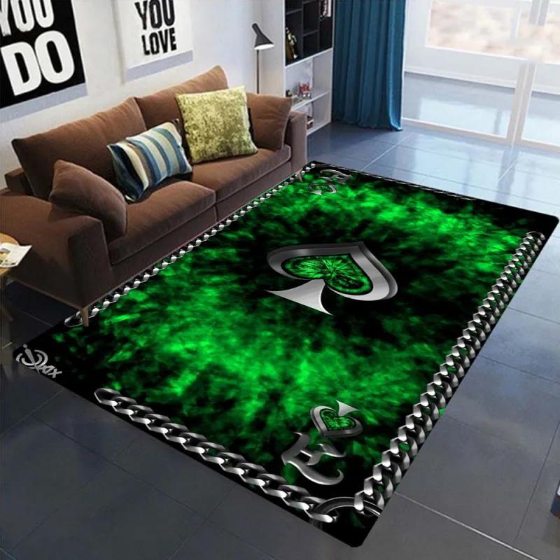 Ace of Hearts Poker Card Pattern Area Rug Non-Slip and Machine Washable Carpet for Living Room Bedroom Decor Floor Mat