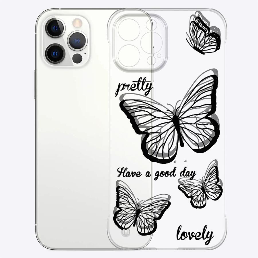 INS Retro Butterfly Phone Case for Apple iPhone 15 16 Pro Max 13 14 Plus 12 11 Pro plus Matte