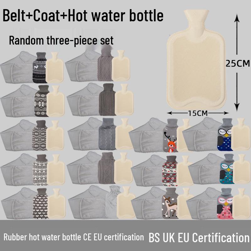 Old-Fashioned Rubber Hot Water Bottle for Stomach Warming