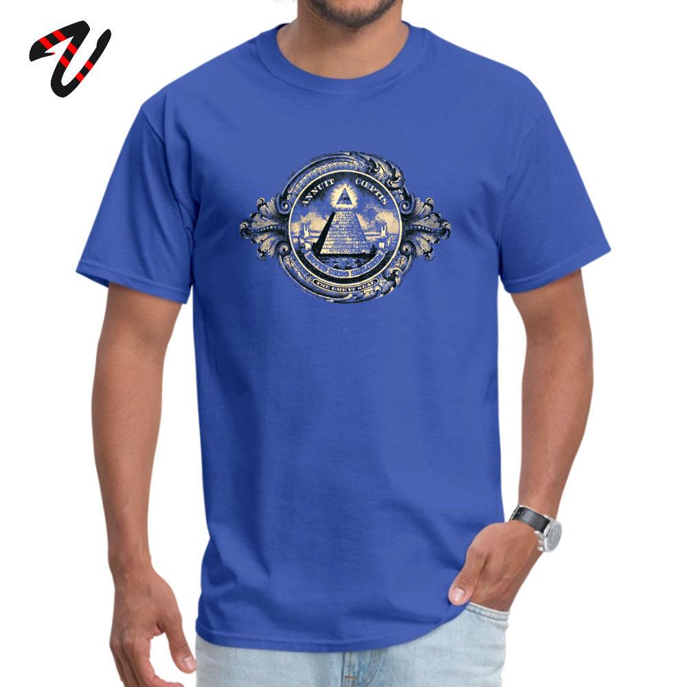 Oberteile Shirt Günstig O-Ausschnitt Individuell Kurzarm Laura Koi Mann T-Shirt Allsehendes Auge Pyramide Dollar Freimaurer Gott Bedrucktes T-Shirt