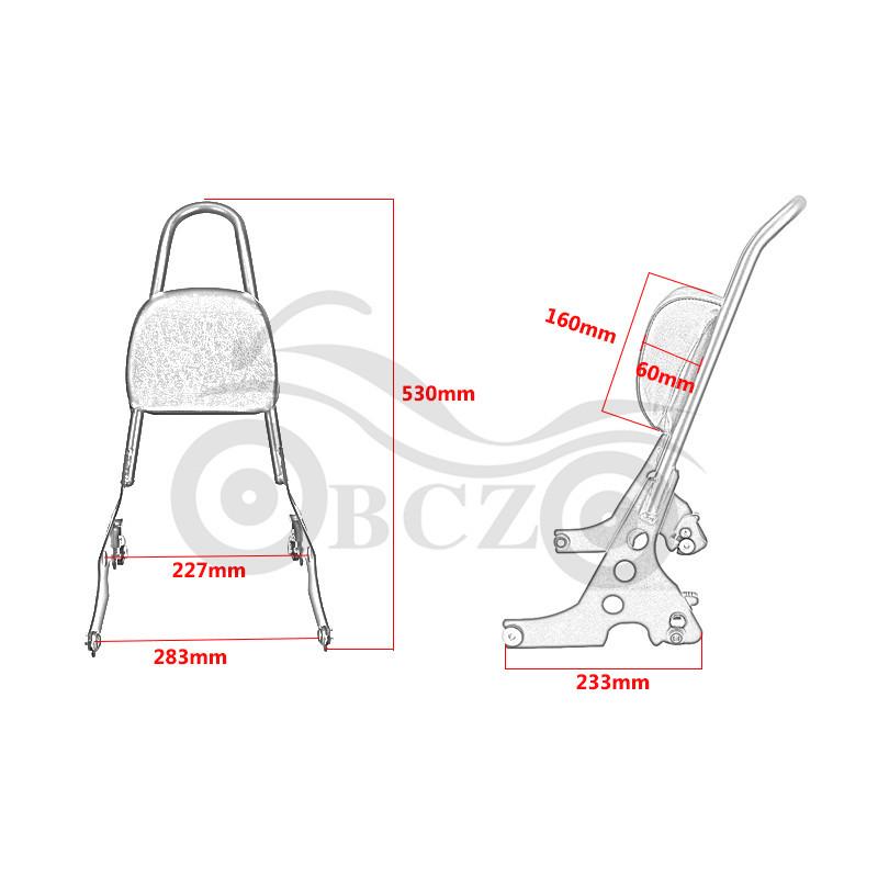 Harley XL883/1200/X48 Rear Backrest with Quick Release Seat Cushion and Luggage Rack for Motorcycle Modification