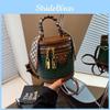 Classy Bucket Purse For Women 2023 New Autumn Winter High-quality Woven Texture Single Shoulder Crossbody Bag