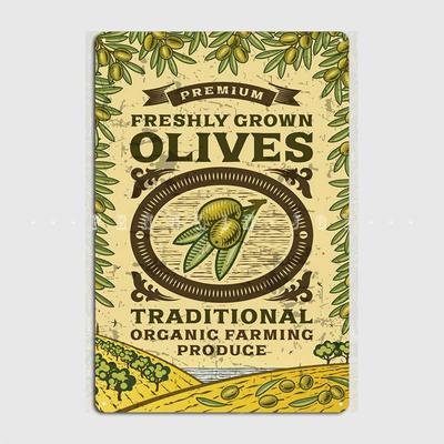 Olive Retro Poster Poster Metal Plaque Club Home Wall Designing Wall Plaque Tin Sign Posters