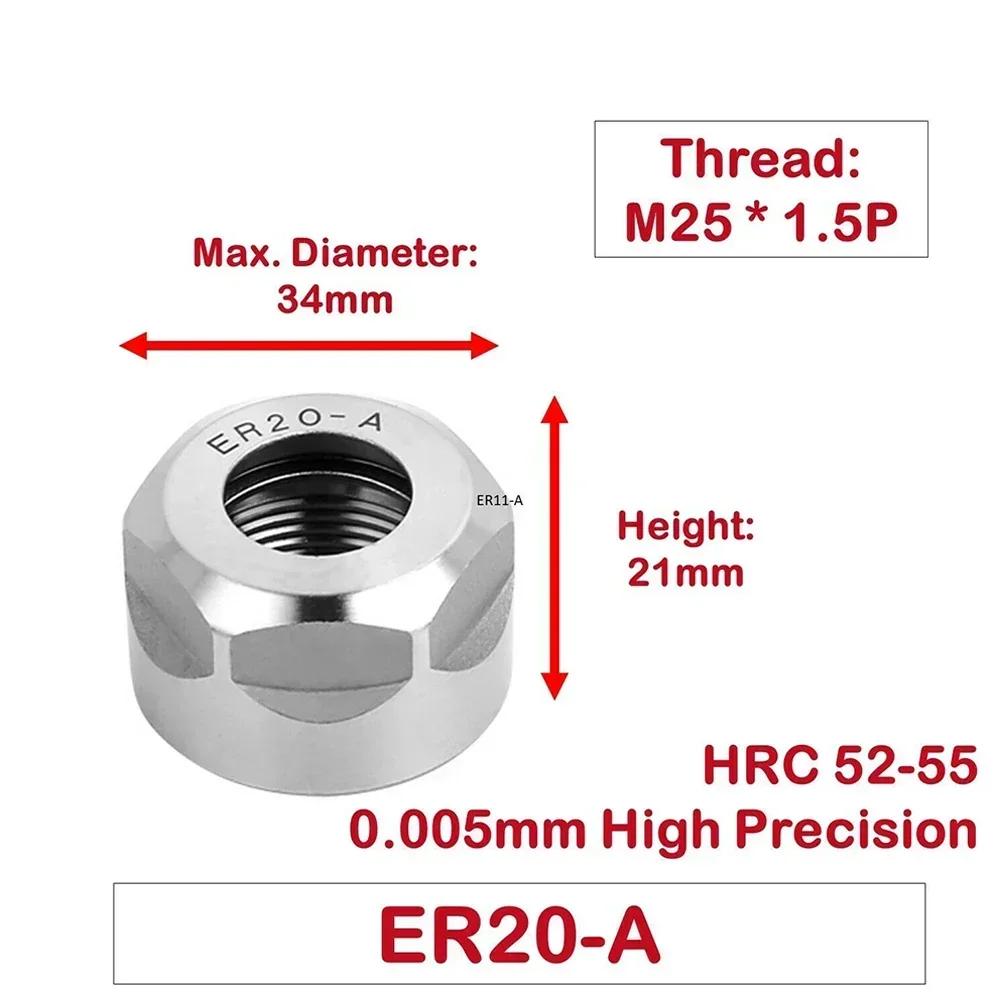 High Precision ER Clamping Nut Collet 20CrMoTi ER11 ER16 ER20 ER16 M ER32 UM Milling Chuck Cap ER Clamping Nut