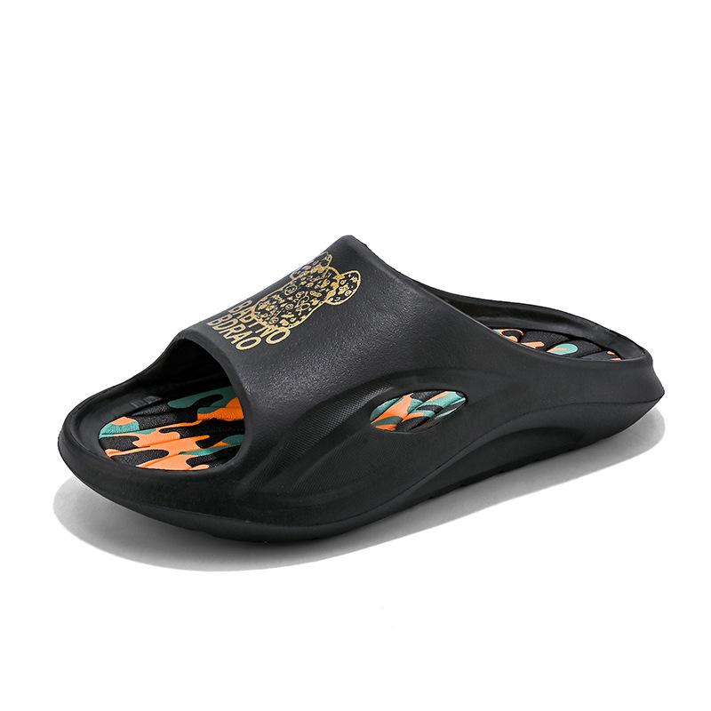 

Slippers men s summer trend outer wear stepping on shit feeling beach sandals camouflage casual non-slip couple deodorant one-word drag 36