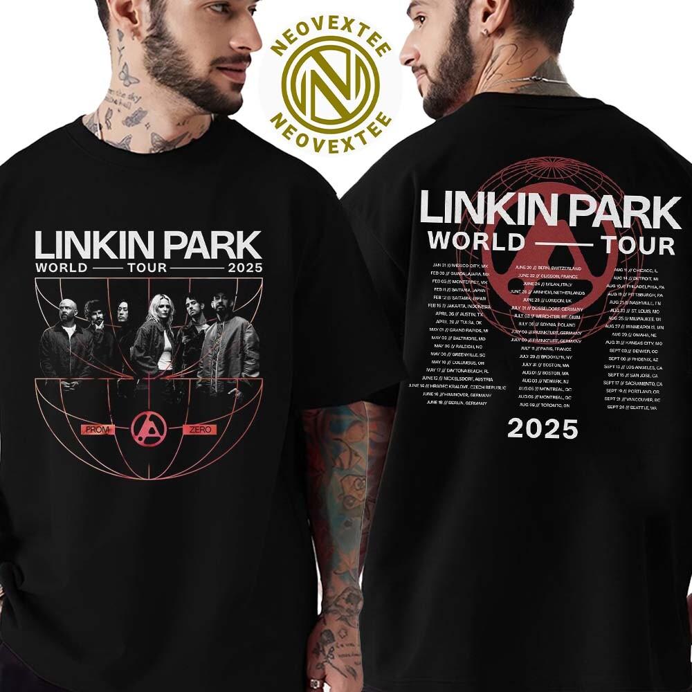 Linkin Park Глобус Мерч С Мирового Турне Zero 2025 Футболка Унисекс Футболка M