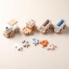 Baby Wooden Montessori Toys Birthday Train Educational Toys Wooden Trolley Baby Learning Toys Number of Wood Baby's Birth Gift