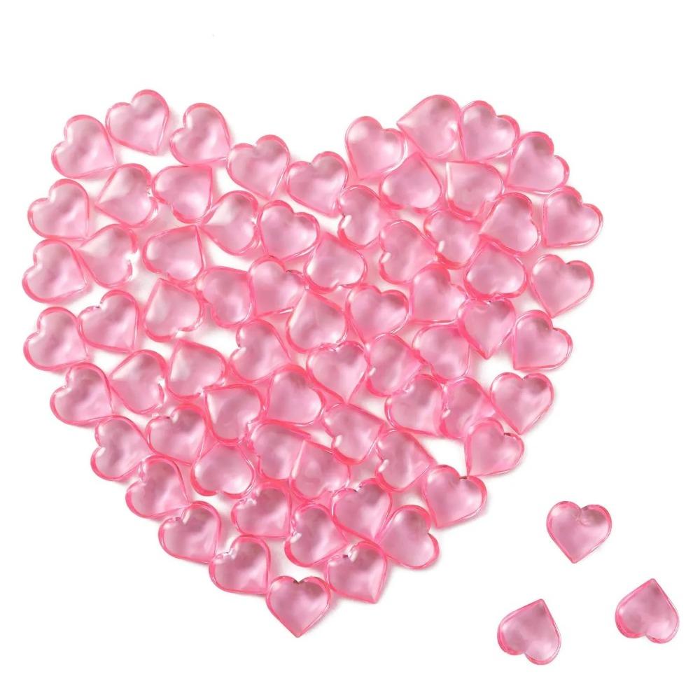 250Pcs 3D Heart Shaped Valentine's Day Decorations 250g Love Heart Ornaments  Wedding Vase Filler