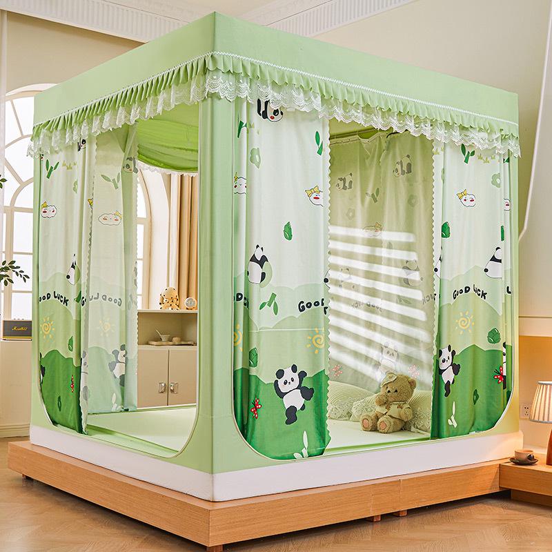 Class A Mother and Baby Grade Printed Blackout Mosquito Net for Children's Sitting Bed - Anti-Fall, Three-Door Design