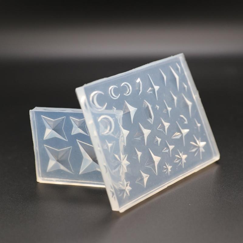 2Pcs/Set  Silicone Mold Amond Shaped Stones Mould Unique Epoxy Resin Jewelry Making Molds for Y Enthusiasts