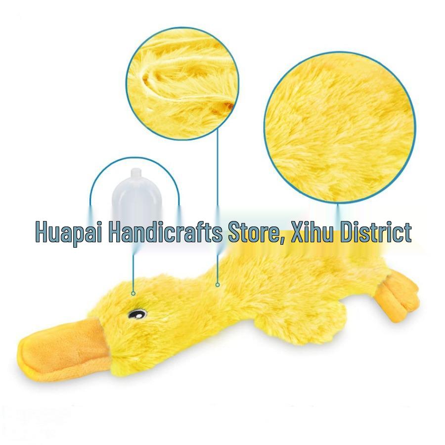 Little Yellow Duck Plush Squeaky Dog Toy - Durable & Bite-Resistant Stress Reliever