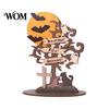 Halloween Table Decorations Moon Bat Ghost And Dead Tree Tabletop Ornament, Rustic Wood Art Decorative Centerpiece for Home Desktop Holiday