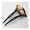 TOuWA Kanzashi Hair Stick, Uchiwa Style, Japanese Hair Ornament, Fan Shape, Pearl, Double Prong, Kimono, Tomesode, Yukata, Hakama, Furisode,