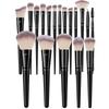 42-Piece Makeup Tool Kit: 18-Brush Set + 24-Sponge Set