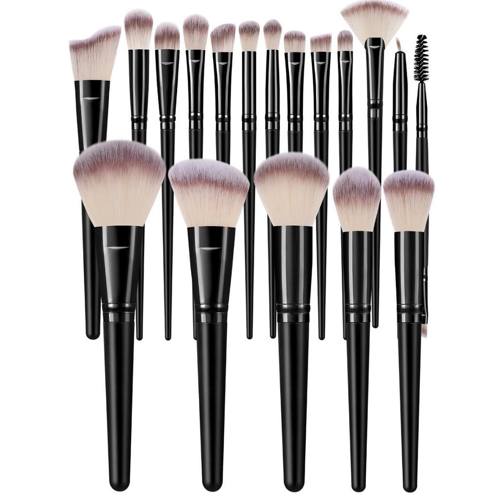 42-Piece Makeup Tool Kit: 18-Brush Set + 24-Sponge Set
