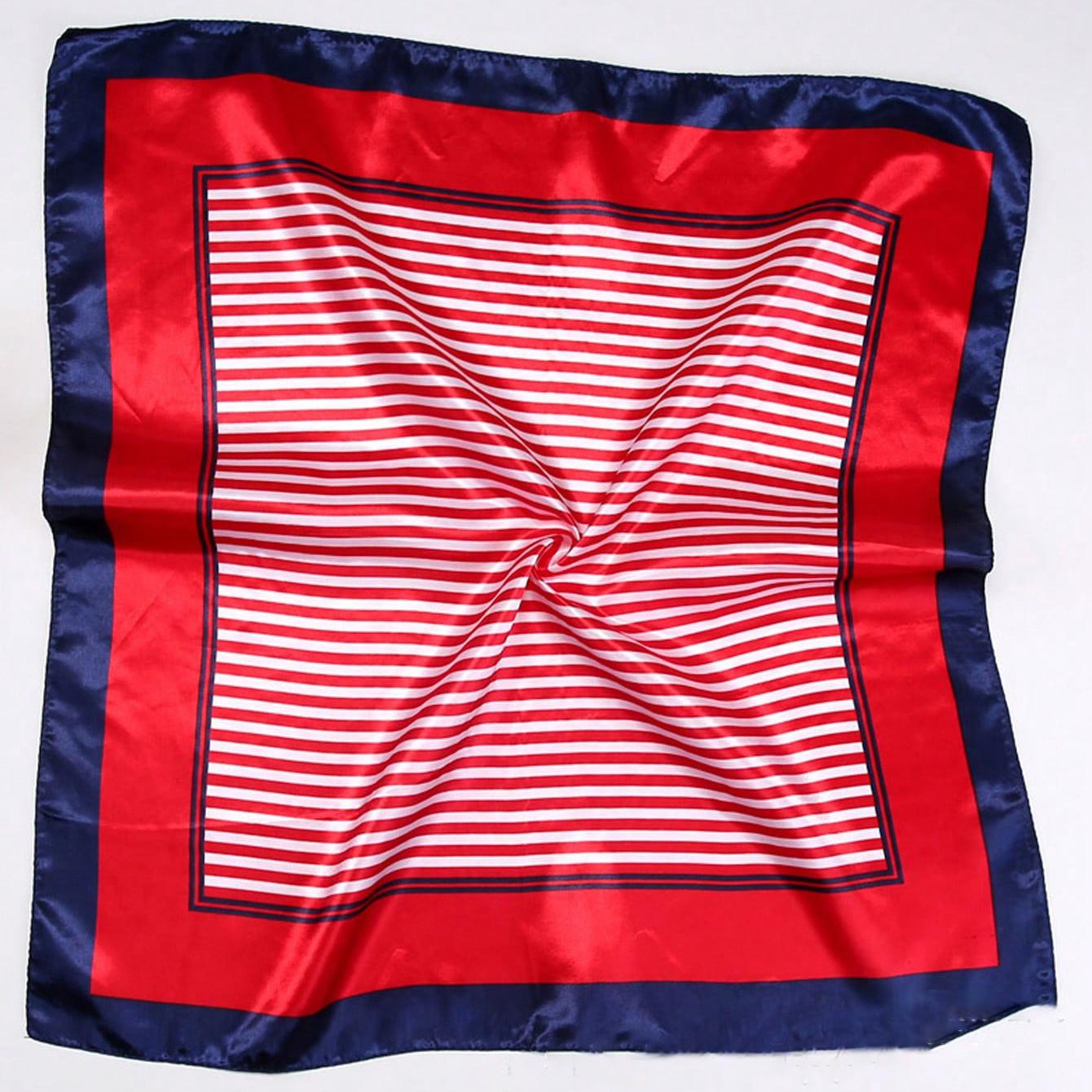 

1 шт. Роскошный шелковый квадратный шарф для волос Женский атласный галстук на шею Ручной браслет Фуляр Летний принт Шаль Накидка Головной платок Хиджаб Бандана One Size красный