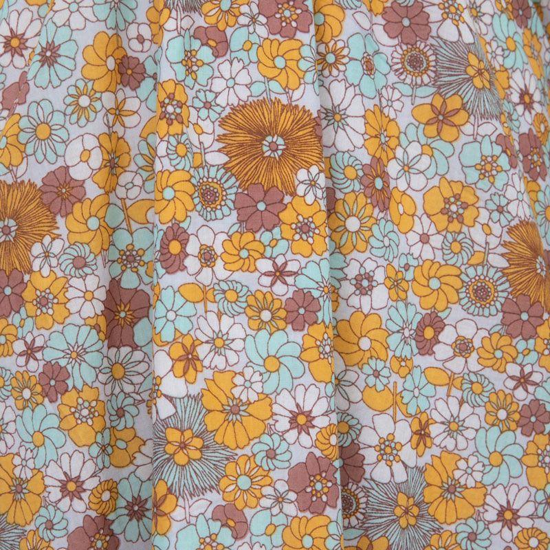 Kurzes Marty-Kleid mit tiefem Ausschnitt, geblümt zum Binden, Damen ANTIK BATIK