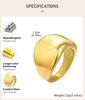 Wide Statement Rings For Women, Stainless Steel Chunky Thumb Band Ring, Non Tarnish Minimalist Jewelry