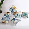 45X45CM Retro Mediterraner Ozean Druck Blau Grün Kissenbezug Heiß Meerjungfrau Fisch Kissenbezug Sofa Sitz Wohnzimmer Dekokissen