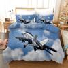 Printed Airplane Duvet Cover Sets For Kid Boy Fighter Plane Bedding Set Bed Linens Single Double Quilt Cover Pillowcases 2/3pcs