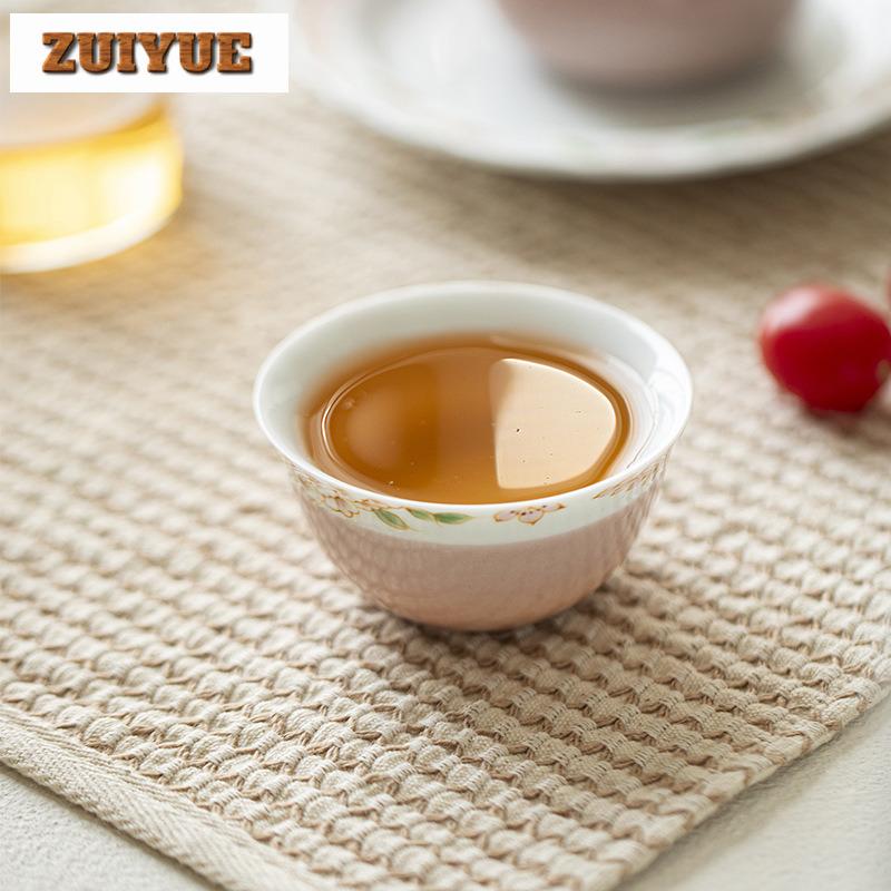 85ml Hand-painted Lace Wide Mouthed Teacup Ancient Tea Bowl Jug Tea-tasting Personal Cup Jianzhan Master Cups Household Teaset