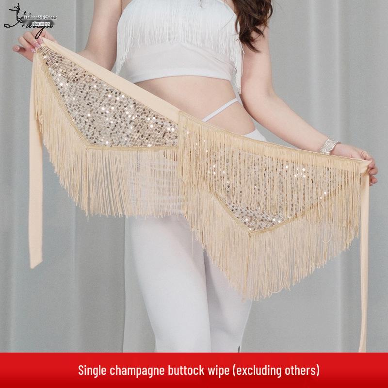 Belly Dance Sequin Tassel Hip Scarf for Stage Performance and Practice