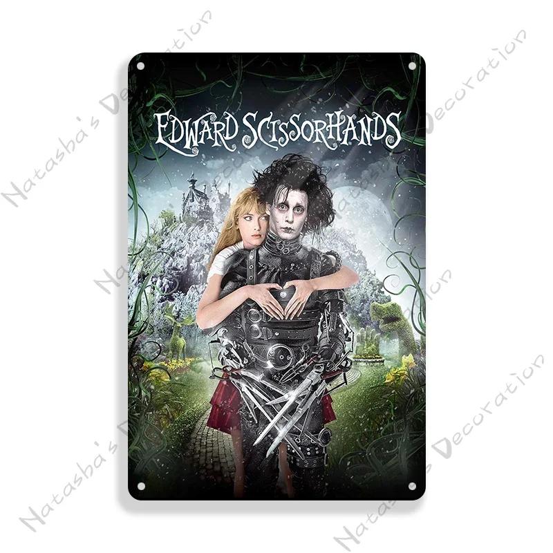 Edward Scissorhands Old Movie Metal Poster Decorative Plate Bar Wall Metal Tin Sign Metal Signs Home Wall PlatePlaque