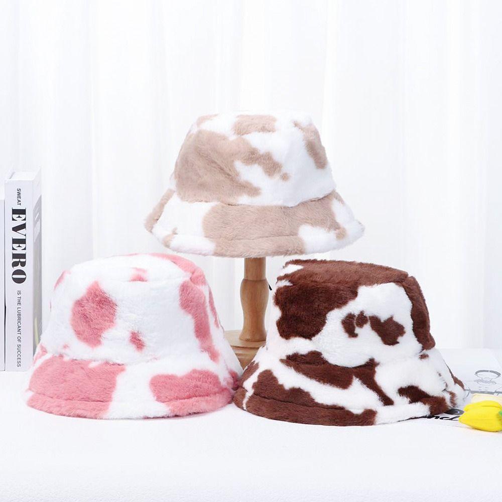 Cow Stripe Bucket Hat Soft Panama Hat Outdoor Fisherman Cap  Men Women