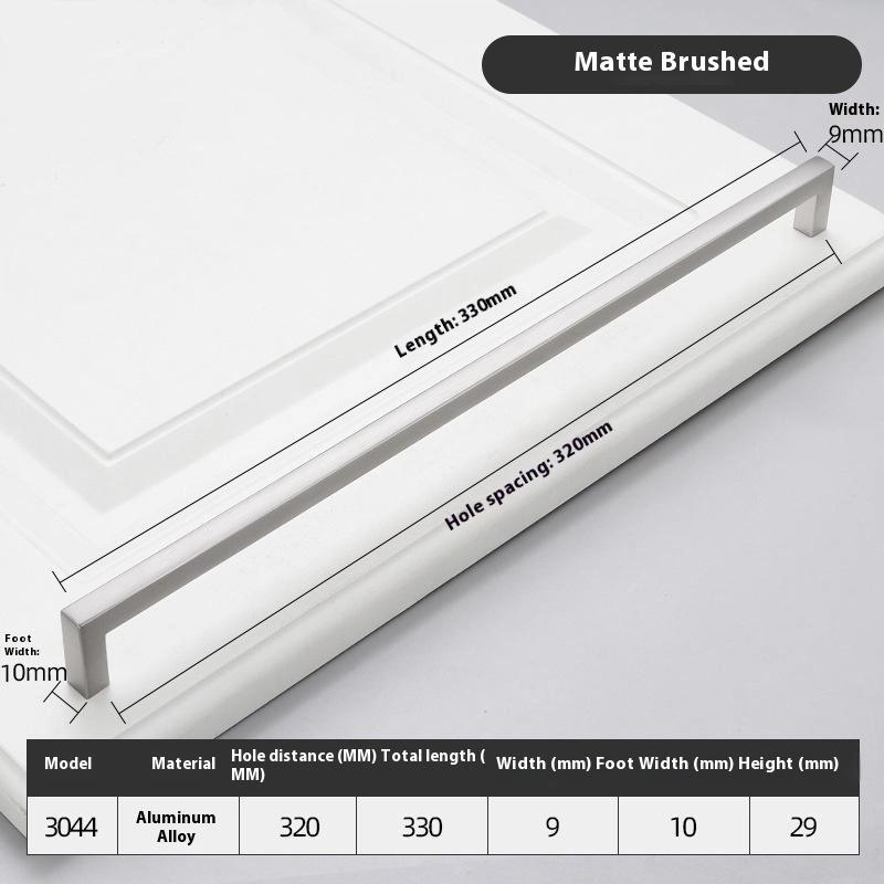 10-33Cm Black Cabinet Handles Stainless Steel Square Closet Drawer Cupboard Pulls Bathroom Door Knobs Furniture Kitchen Handle