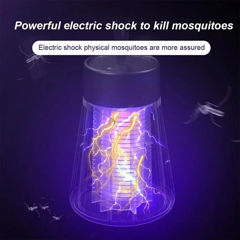 UV Lampa na komáry Elektrický šok Lampa na hubení komárů USB Nabíjení Lampa proti komárům Lampa pro hubení škůdců Lapač much Hubič hmyzu