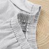 Pigiama a righe da donna Set T-shirt a maniche corte e pantaloncini Indumenti da notte Set da 2 pezzi per donna Casa Casual Ampio Girocollo Pigiama