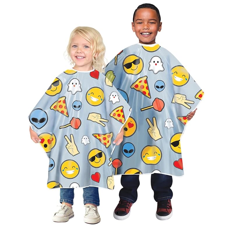 Betty Dain Kids Shampoo Cape, Social Kids Print, Youthful Unisex Design, Perfect Size for Children, Waterproof, Stain Resistant Vinyl, Social Kids