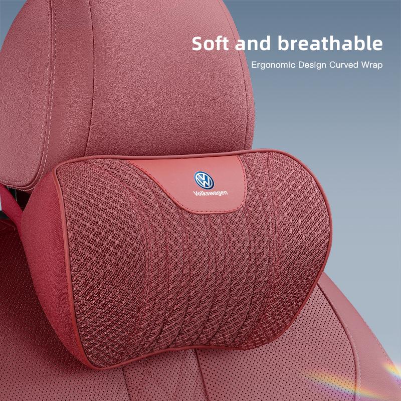 For VOLKSWAGEN VW Car Seat Ice Silk Pillow Neck Driving Seat Headrest Back Cushion For Volkswagen Polo Golf Tiguan Passat Sharan