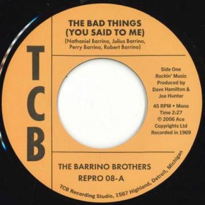 7inch Record BARRINO BROTHERS - The Bad Things (You Said To Me) / J REPRO08 Ace UK Soul/Funk