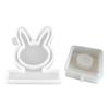 Easter Rabbit Candle Holder Mold for Candle Tealight Holder Decorations Gypsum Ornament, Hollow Flower Resin Mold