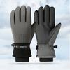 1 Pair Ski Gloves Water-Resistant Plush Lining Thickened Winter Warm Gloves Unisex Touchscreen Snowboarding Gloves